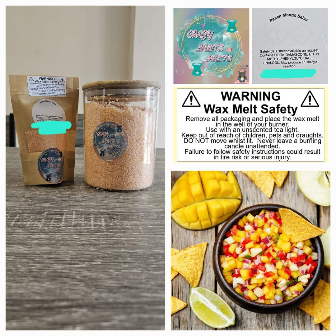 PEACH MANGO SALSA WAX MELTS SNOW WAX crazy lala's melts