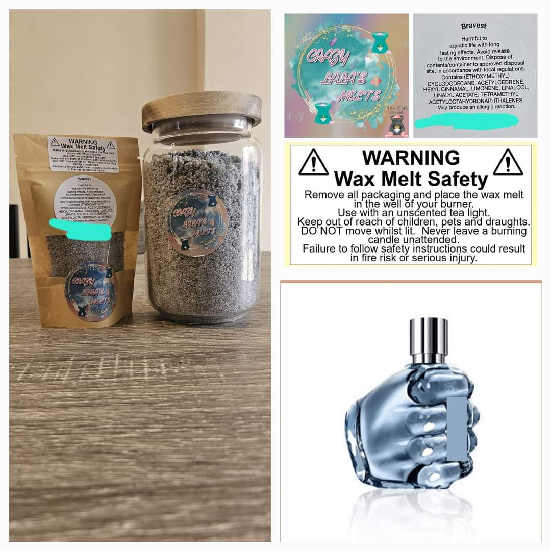BRAVEST FOR HIM WAX MELTS SNOW WAX crazy lala's melts
