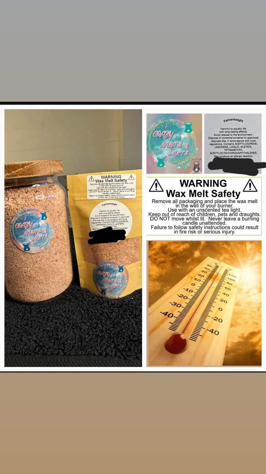 FAHRENHEIGHT FOR HIM WAX MELTS SNOW WAX crazy lala's melts