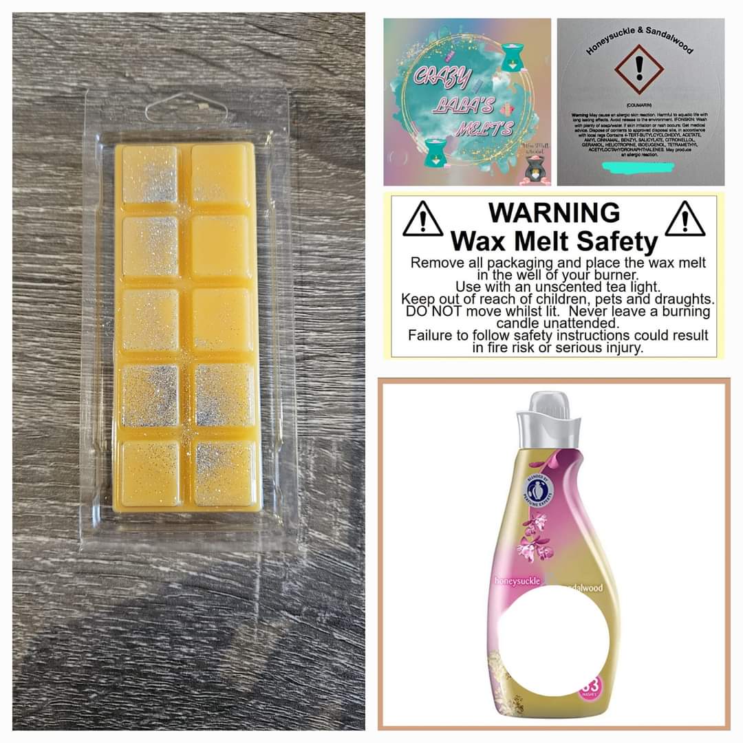 HONEYSUCKLE & SANDLEWOOD WAX MELTS SNAPBARS crazy lala's melts
