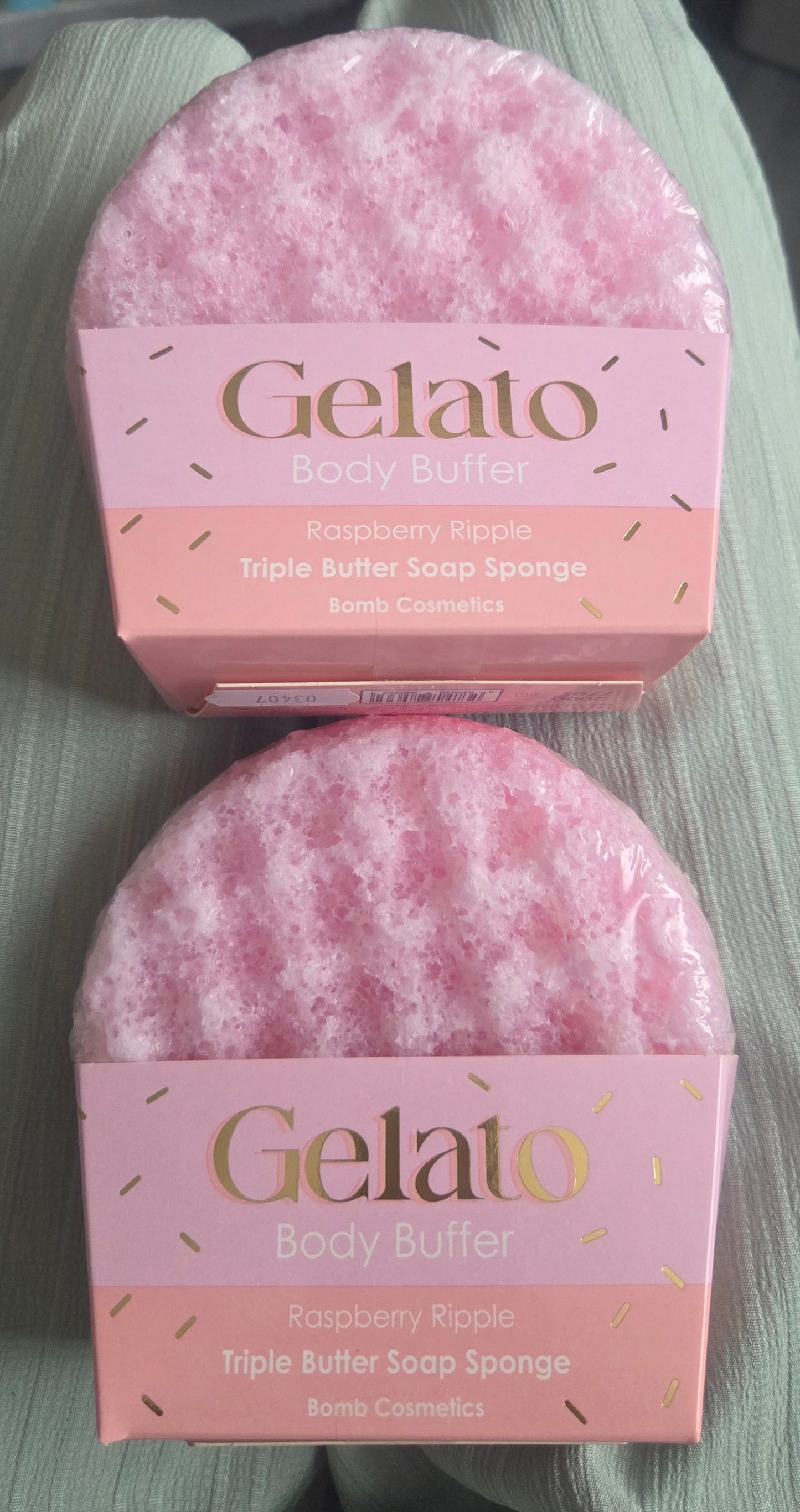 Raspberry Ripple Gelato body buffer bomb cosmetics crazy lala's melts