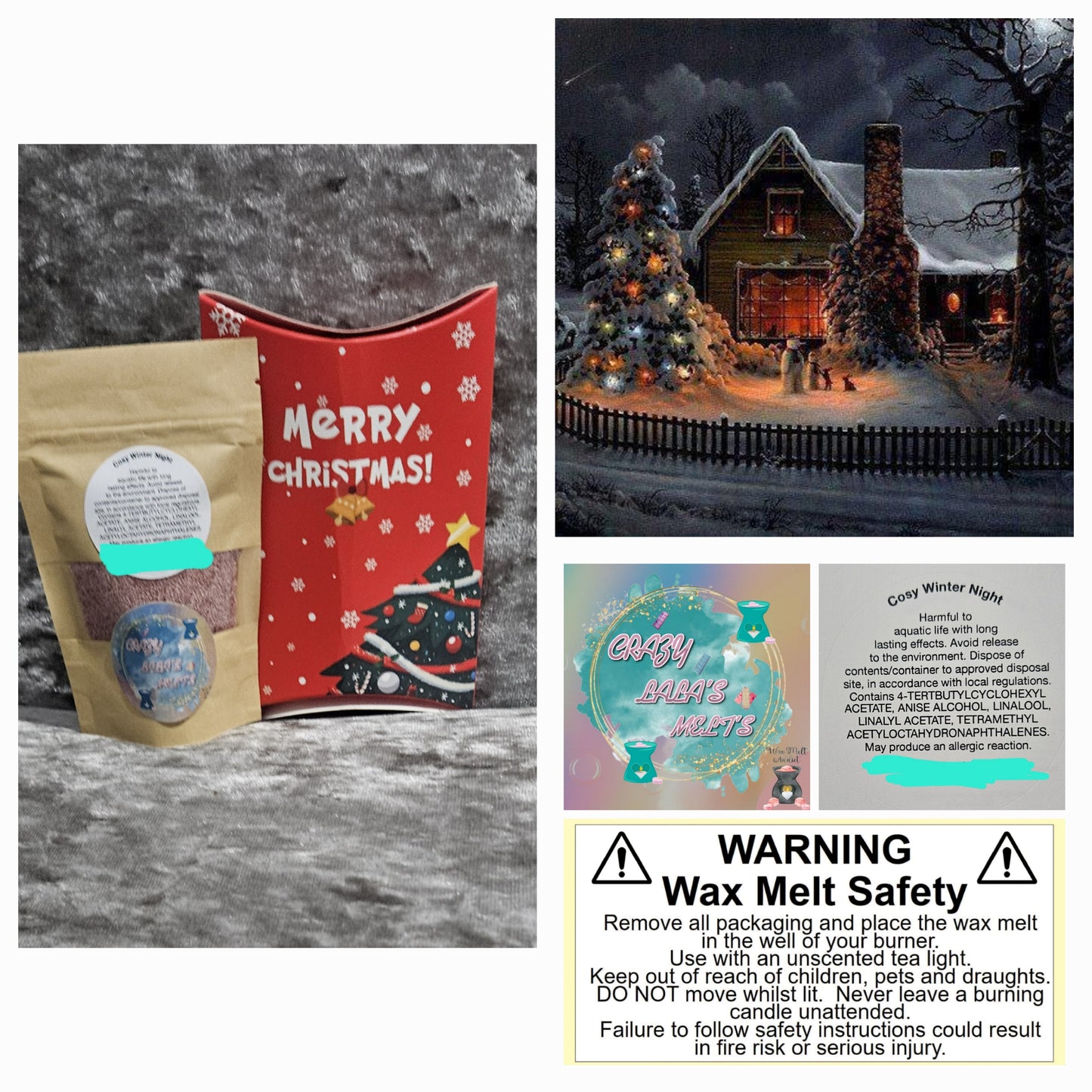 Crazy lala's melts Christmas snow wax wax melts cosy winter night