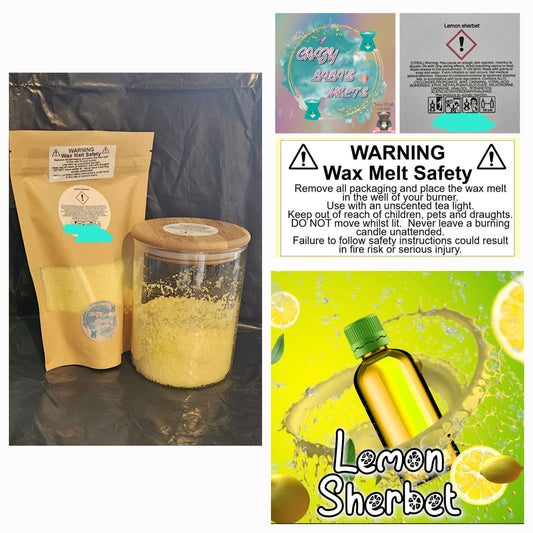 Lemon sherbet wax melts snowwax crazy lala's melts