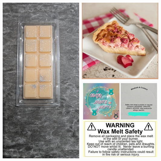 Rhubarb custard wax melts snapbars crazy lala's melts