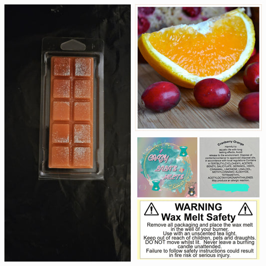 Cranberry orange wax melts snapbars crazy lala's melts