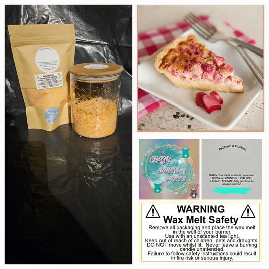 Rhubarb & custard wax melt snowwax crazy lala's melts