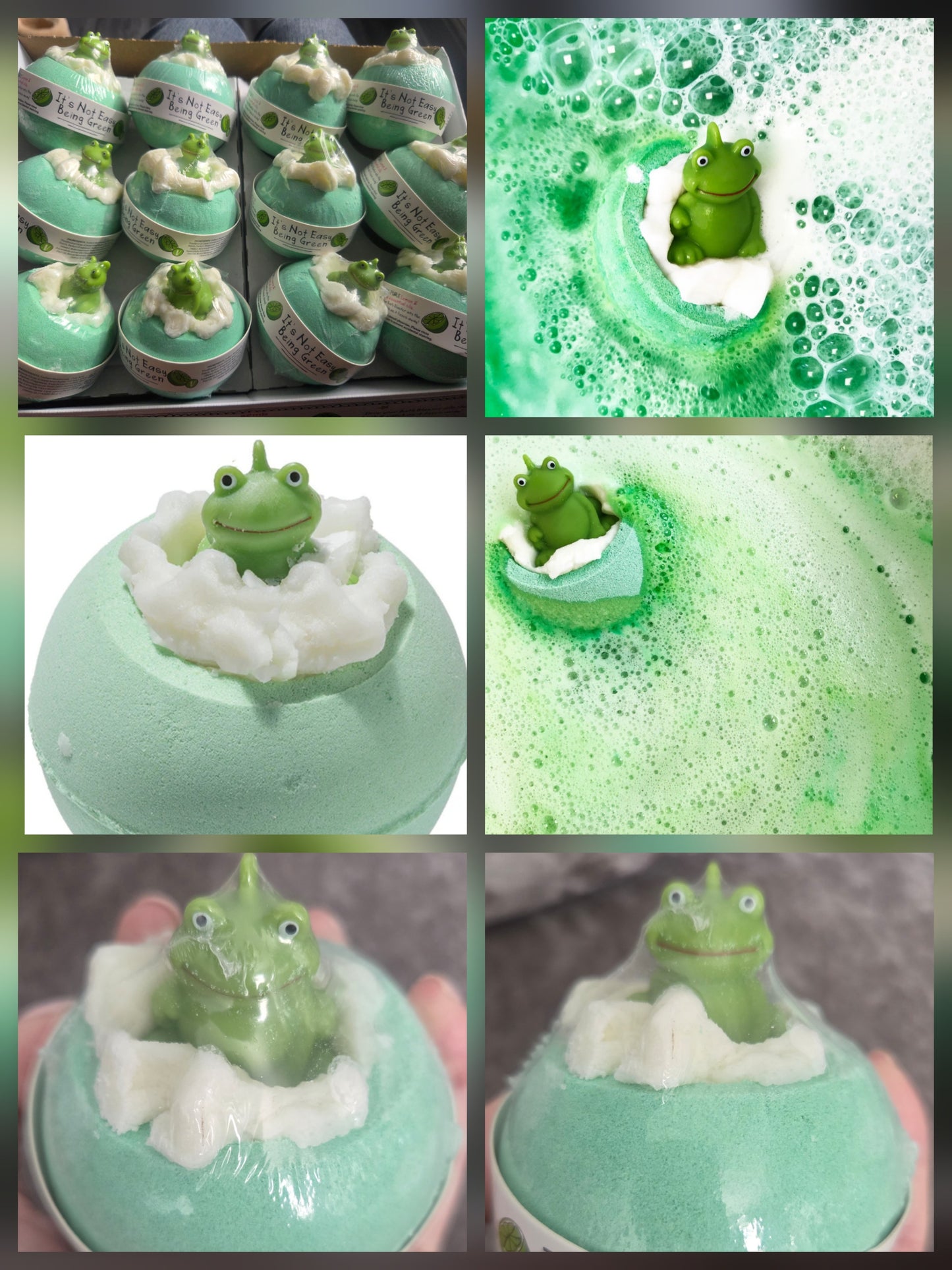 CRAZY LALA'S MELTS BATHBOMBS IT'S NOT EASY BEING GREEN BATH BLASTERS BOMB COSMETICS