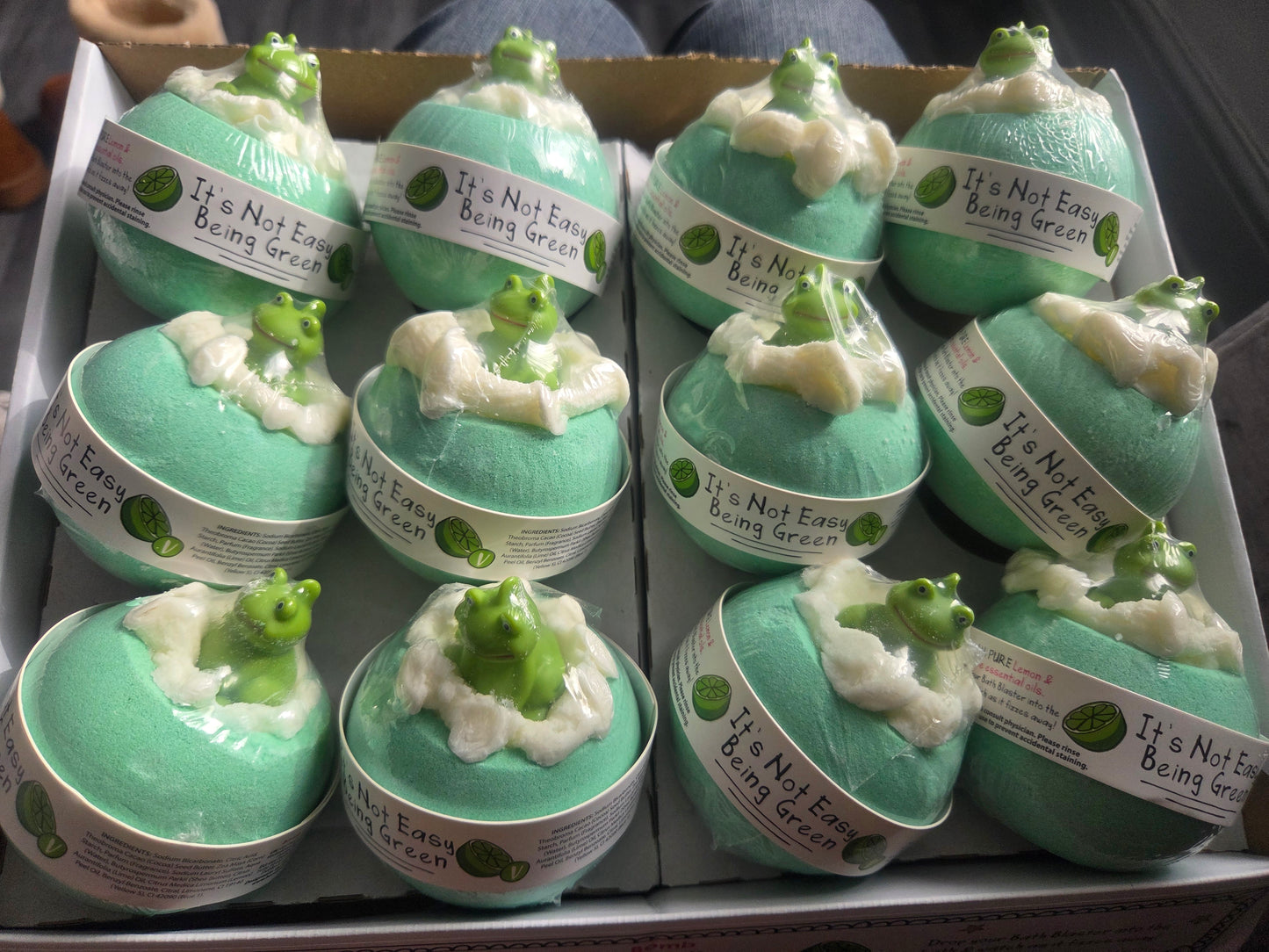 CRAZY LALA'S MELTS BATHBOMBS IT'S NOT EASY BEING GREEN BATH BLASTERS BOMB COSMETICS