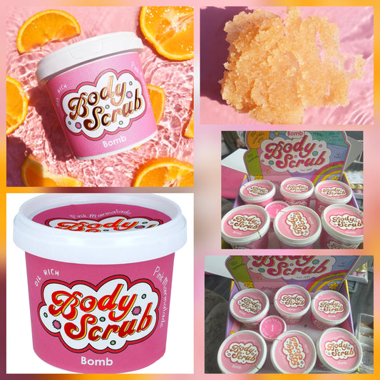 Pink marmalade body scrub bomb cosmetics crazy lala's melts