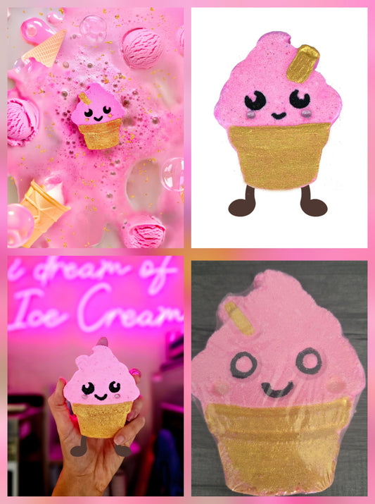 Crazy lala's melts Isla the Ice Cream Fizzy Rascal bath blaster bomb cosmetics