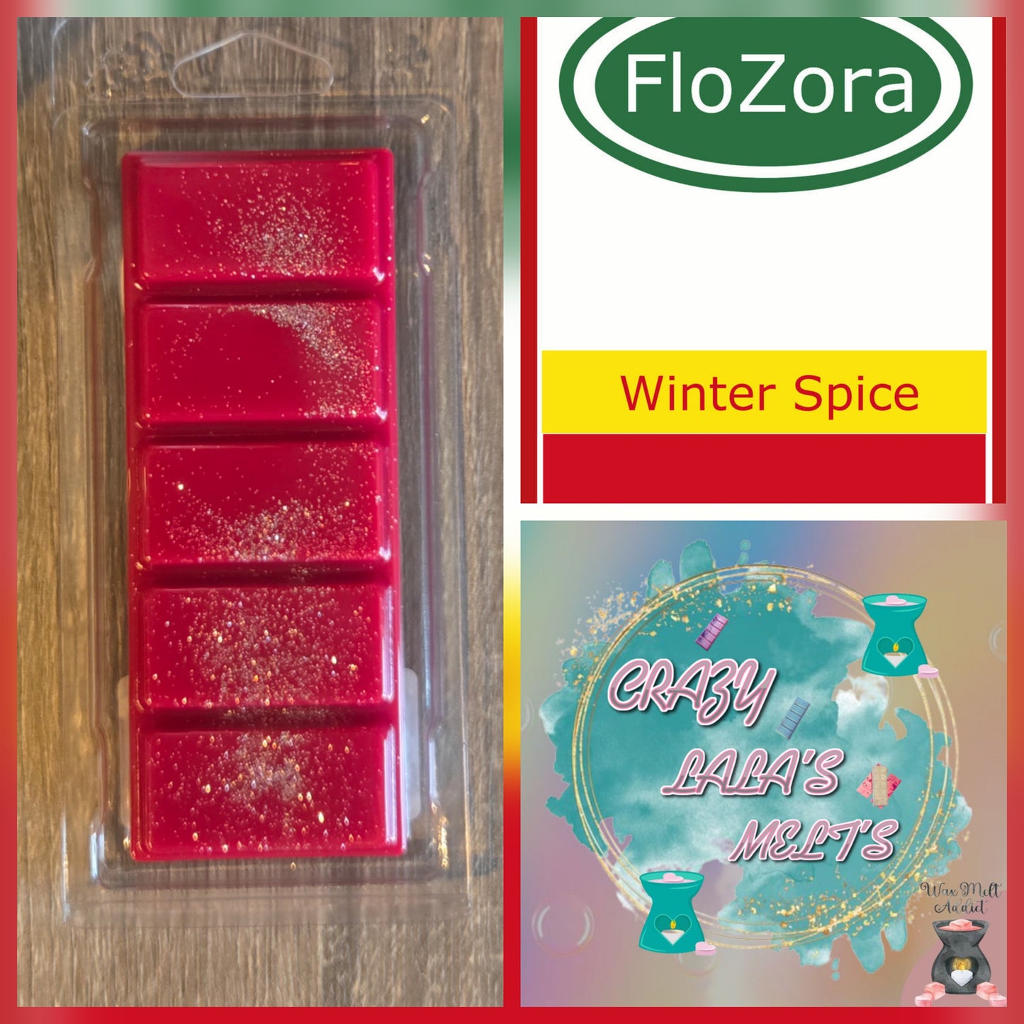 FLOZORA WINTER SPICE wax melts snapbars crazy lala's melts