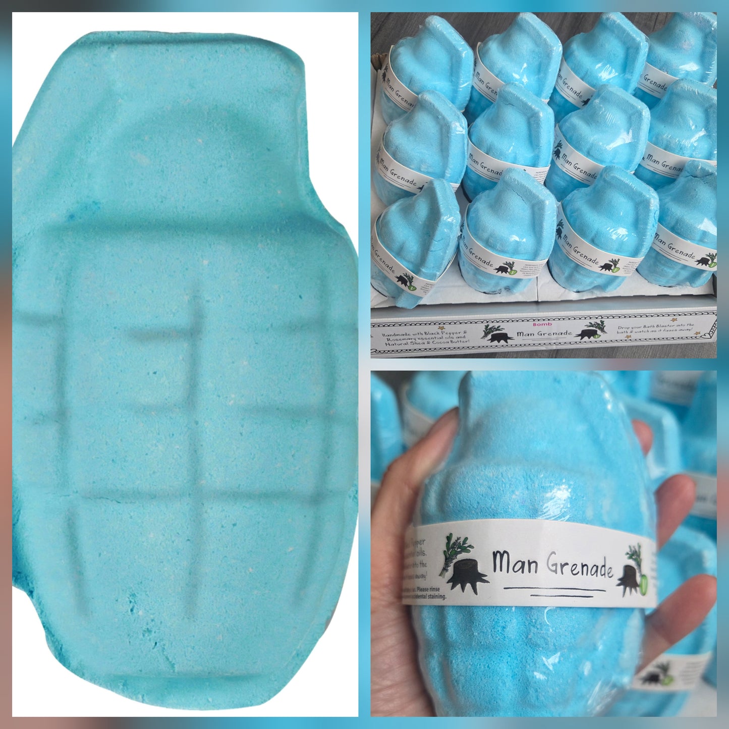 CRAZY LALA'S MELTS BATHBOMBS MAN GRENADE BATH BLASTER Bomb cosmetics