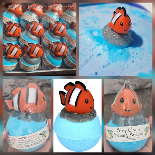 CRAZY LALA'S MELTS BATHBOMBS STOP CLOWN FISHING AROUND BATH BLASTERS BOMB COSMETICS