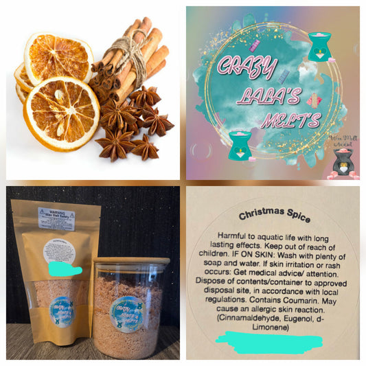 Christmas spice wax melts snowwax Christmas crazy lala's melts