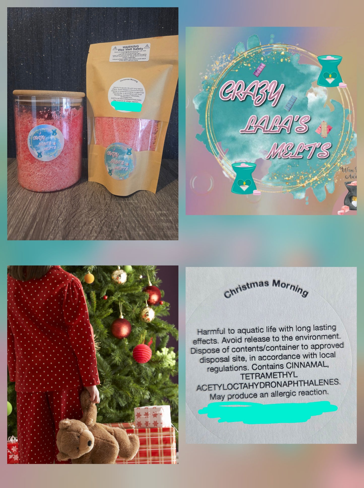 CHRISTMAS MORNING WAX MELTS SNOWWAX Christmas crazy lala's melts