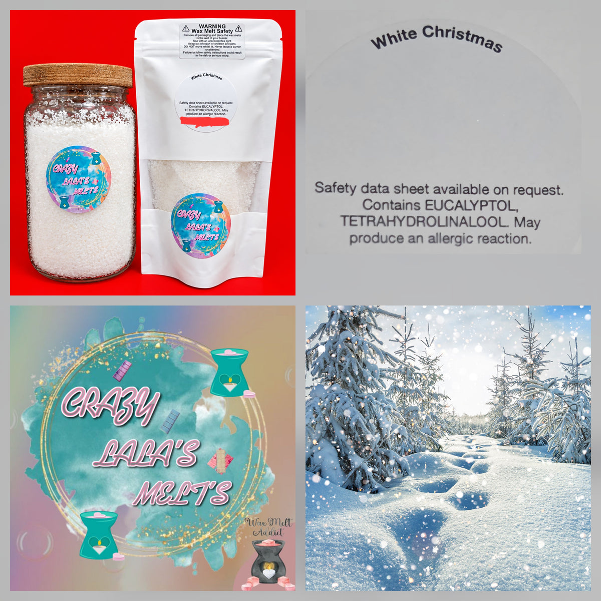 Crazy lala's melts wax melts snowwax white Christmas