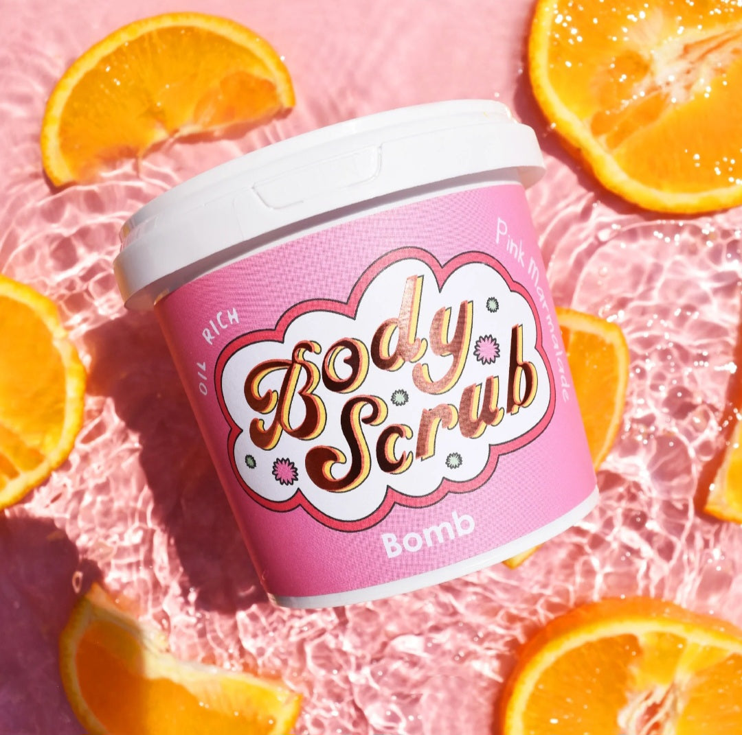 Pink marmalade body scrub bomb cosmetics crazy lala's melts