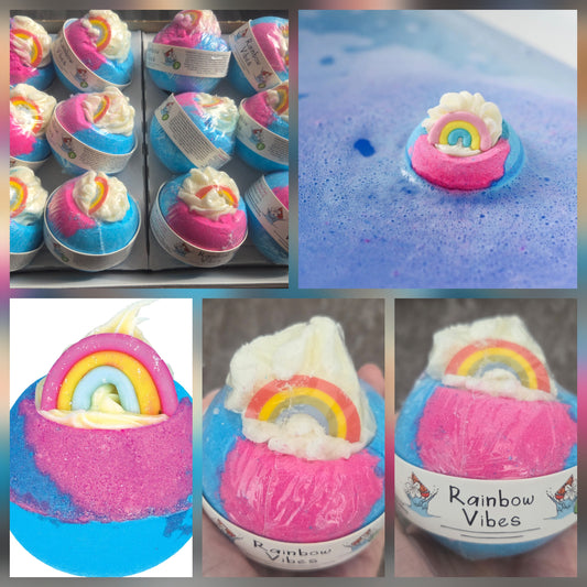 CRAZY LALA'S MELTS BATHBOMBS RAINBOW VIBES BATH BLASTERS BOMB COSMETICS